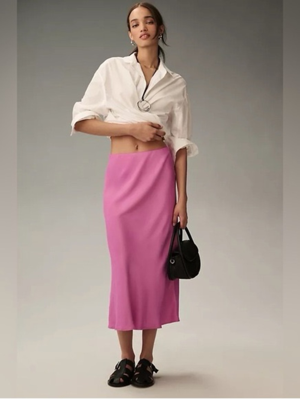 Anthropologie Satin Slip Skirt